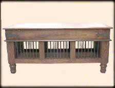 Shisham Wood Chest/Table with Iron Grills