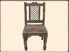 Shisham Wood Dining Chair with Iron Grills